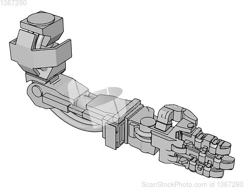 Image of Vector illustration of a robotic arm white background