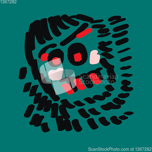 Image of Portrait of a sun with red-colored eyes vector or color illustra