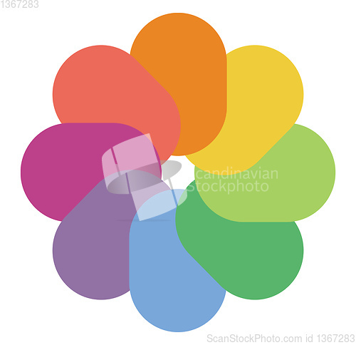 Image of Rainbow flower palette vector or color illustration