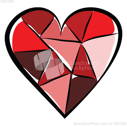 Image of A colorful paper collage of heart shape vector color drawing or 