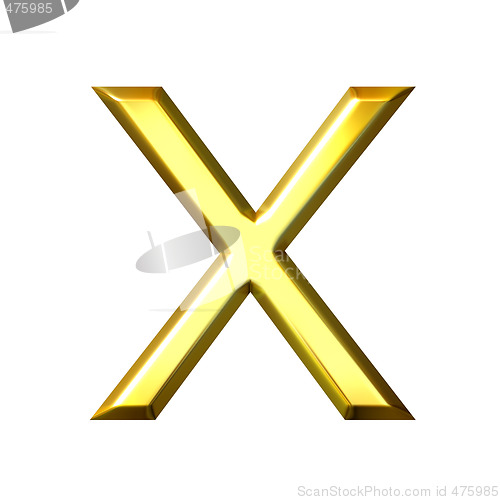 Image of 3D Golden Letter x