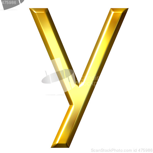 Image of 3D Golden Letter y