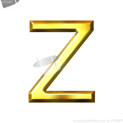 Image of 3D Golden Letter z