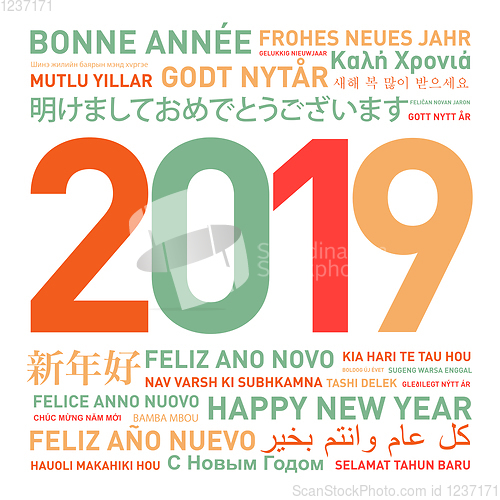 Image of Happy new year card from the world