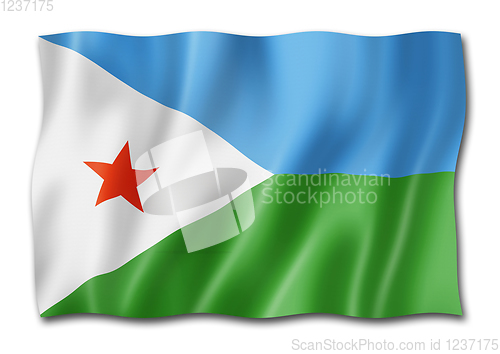 Image of Djibouti flag isolated on white