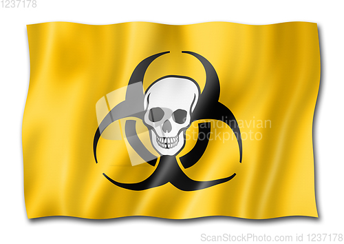 Image of Biohazard death flag isolated on white