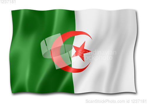 Image of Algerian flag isolated on white