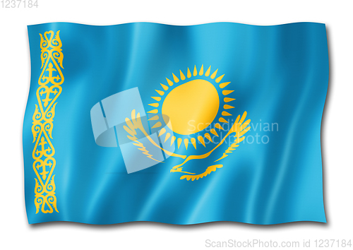 Image of Kazakhstan flag isolated on white