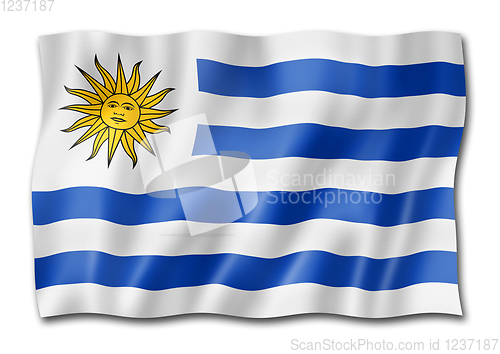 Image of Uruguaian flag isolated on white