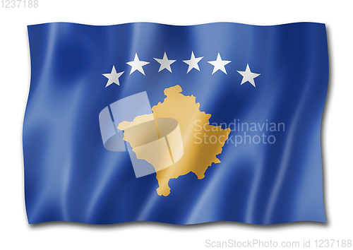 Image of Kosovo flag isolated on white