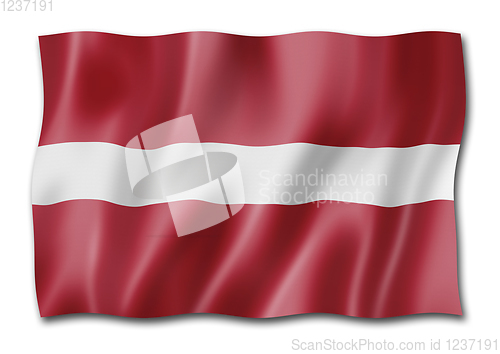 Image of Latvian flag isolated on white