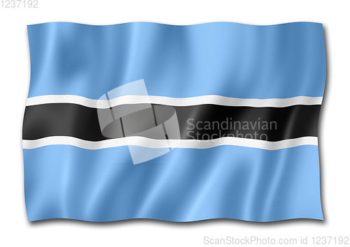 Image of Botswana flag isolated on white