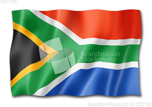 Image of South African flag isolated on white