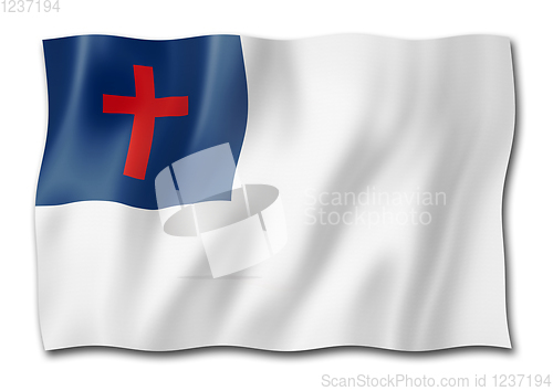 Image of Christian flag isolated on white