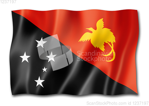 Image of Papua New Guinea flag isolated on white
