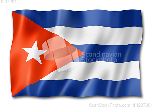 Image of Cuban flag isolated on white
