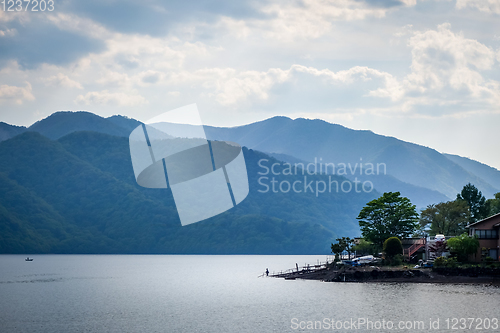 Image of Fisherman on Chuzenji lake, Nikko, Japan