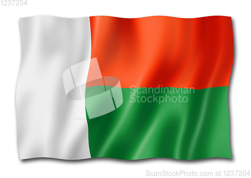 Image of Madagascar flag isolated on white