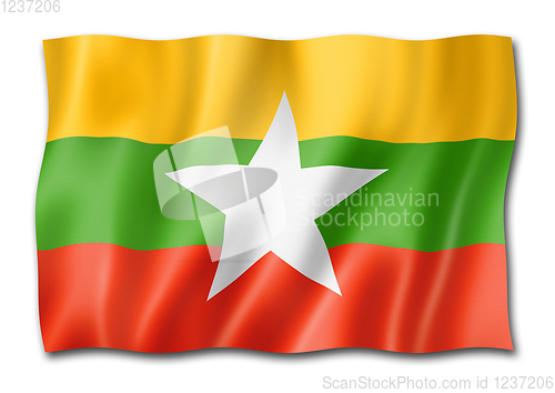 Image of Burma Myanmar flag isolated on white