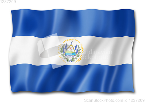 Image of Salvadoran flag isolated on white