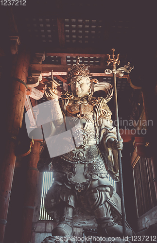 Image of Komokuten statue in Daibutsu-den Todai-ji temple, Nara, Japan