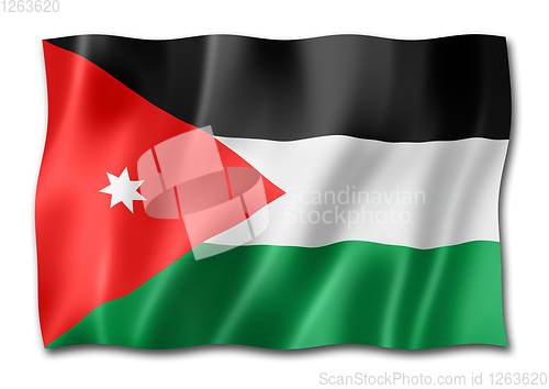 Image of Jordanian flag isolated on white