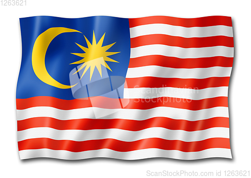 Image of Malaysian flag isolated on white