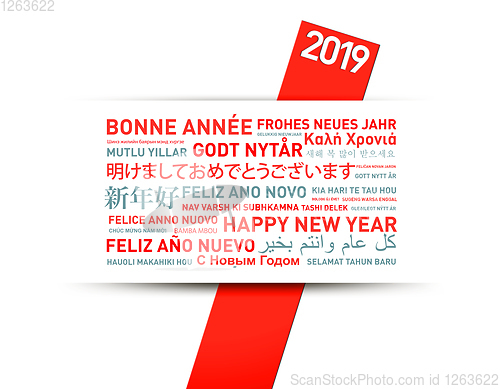 Image of 2019 Happy new year greetings card from the world