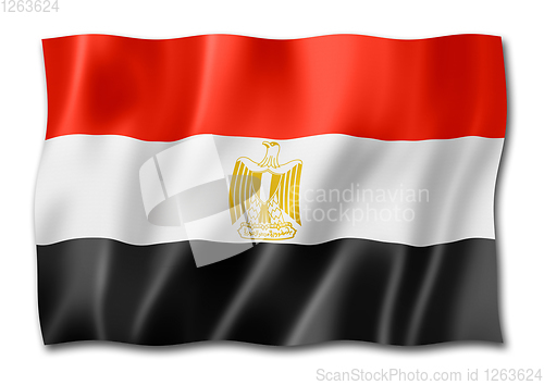 Image of Egyptian flag isolated on white