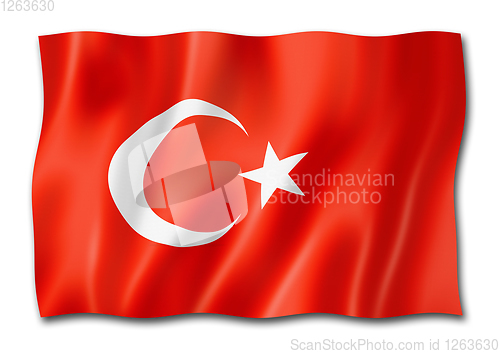 Image of Turkish flag isolated on white