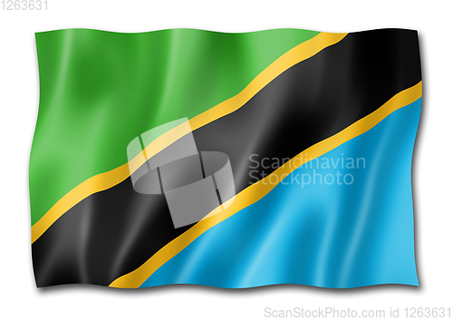 Image of Tanzania flag isolated on white