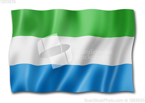Image of Sierra Leone flag isolated on white