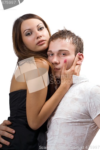 Image of Young beauty couple. Isolated on white background 4