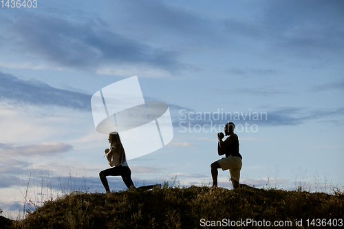 Image of Young multiethnic international couple outdoors