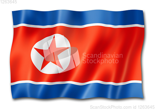 Image of North Korean flag isolated on white