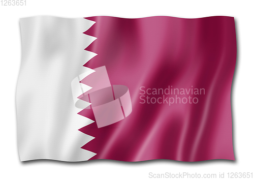 Image of Qatar flag isolated on white