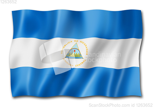 Image of Nicaragua flag isolated on white