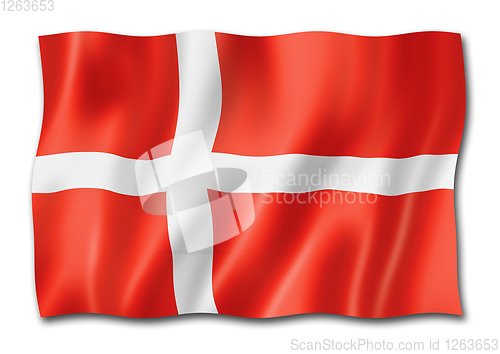 Image of Danish flag isolated on white