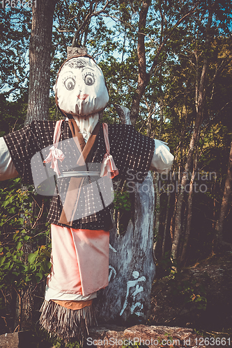 Image of Japanese scarecrow in Nara Park, Japan