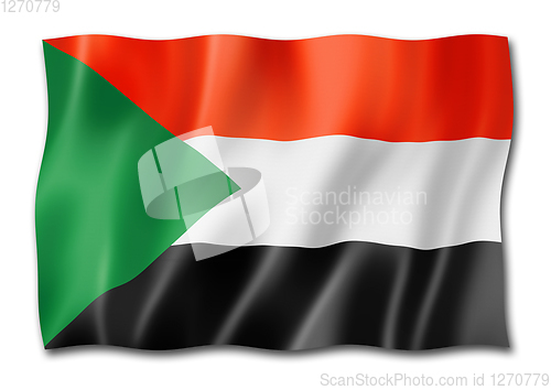 Image of Sudan flag isolated on white