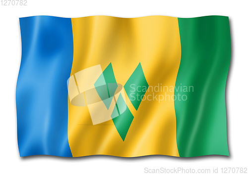 Image of Saint Vincent and the Grenadines flag isolated on white