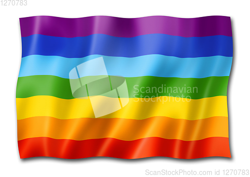 Image of Rainbow peace flag isolated on white