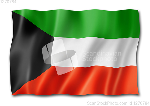 Image of Kuwaiti flag isolated on white