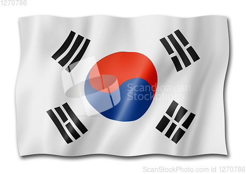 Image of South Korean flag isolated on white