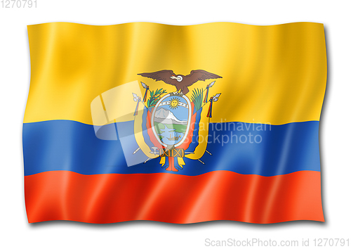 Image of Ecuadorian flag isolated on white