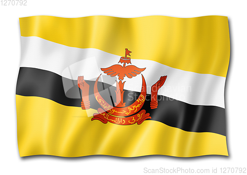 Image of Bruneian flag isolated on white