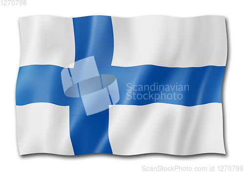 Image of Finnish flag isolated on white