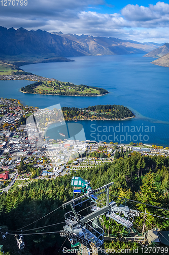 Image of Lake Wakatipu and Queenstown, New Zealand