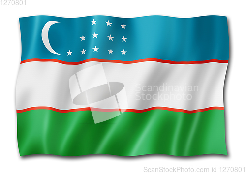 Image of Uzbekistan flag isolated on white