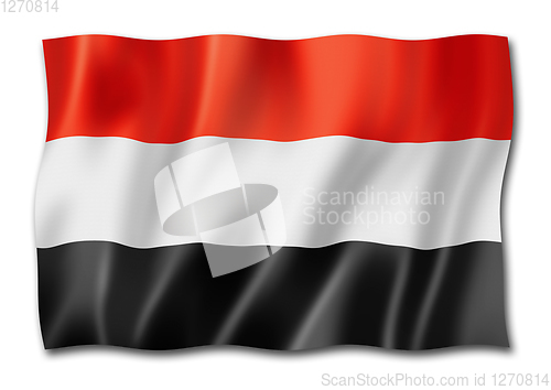 Image of Yemen flag isolated on white